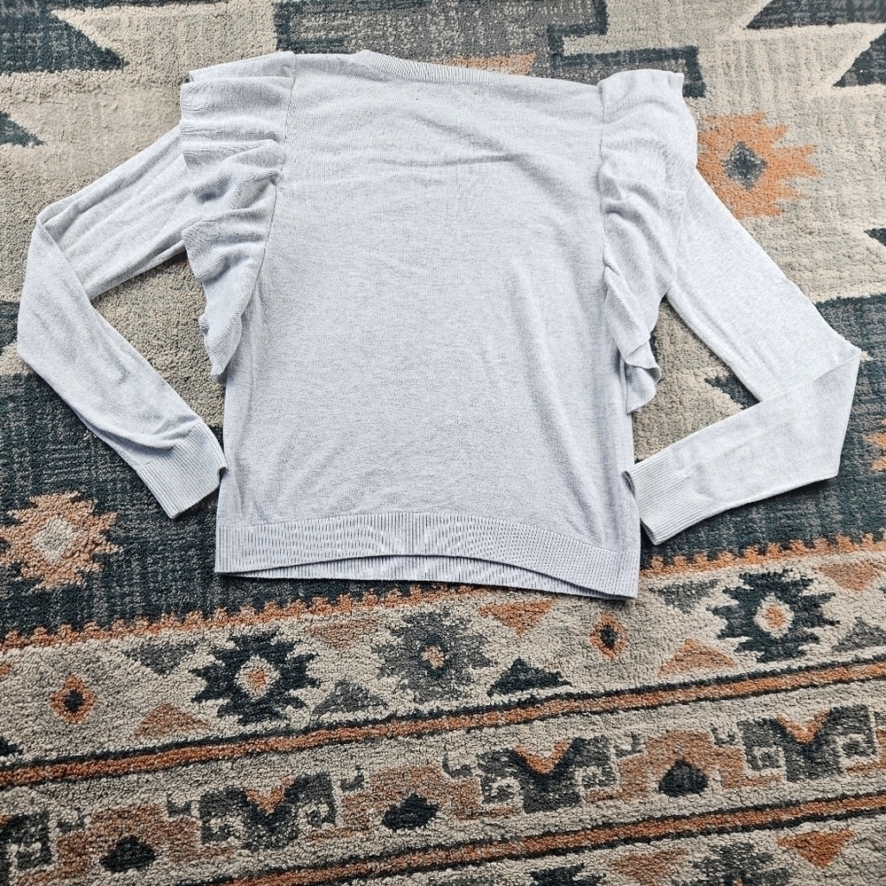 Women's Ruffled Gray Top - Picture 8 of 8